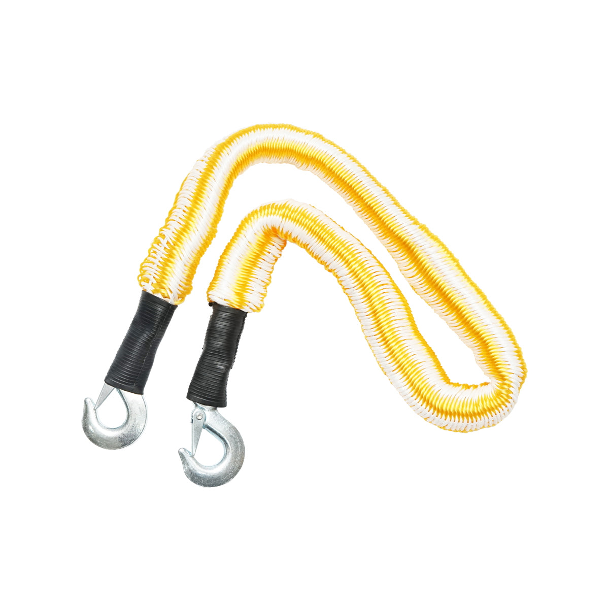 Elastic braided cable/rope 4m with metal hooks for towing 2T